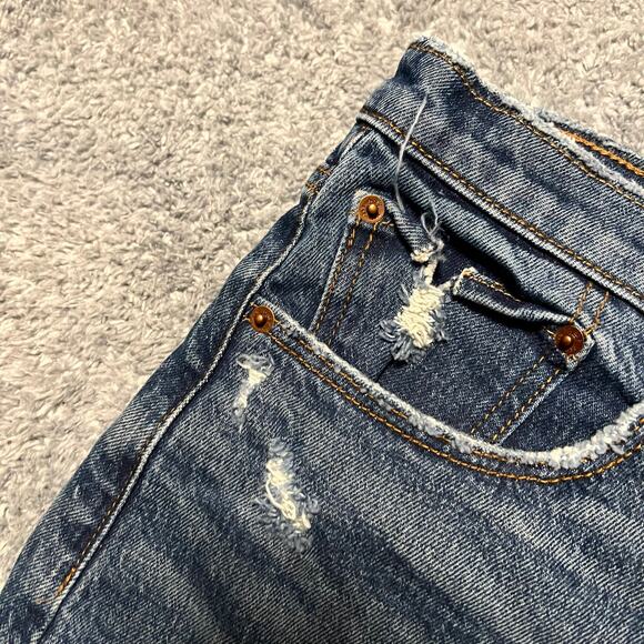 Abercrombie & Fitch Jean Shorts Womens 30 /10 High Rise Mom Cut Off Raw Hem - Picture 2 of 9